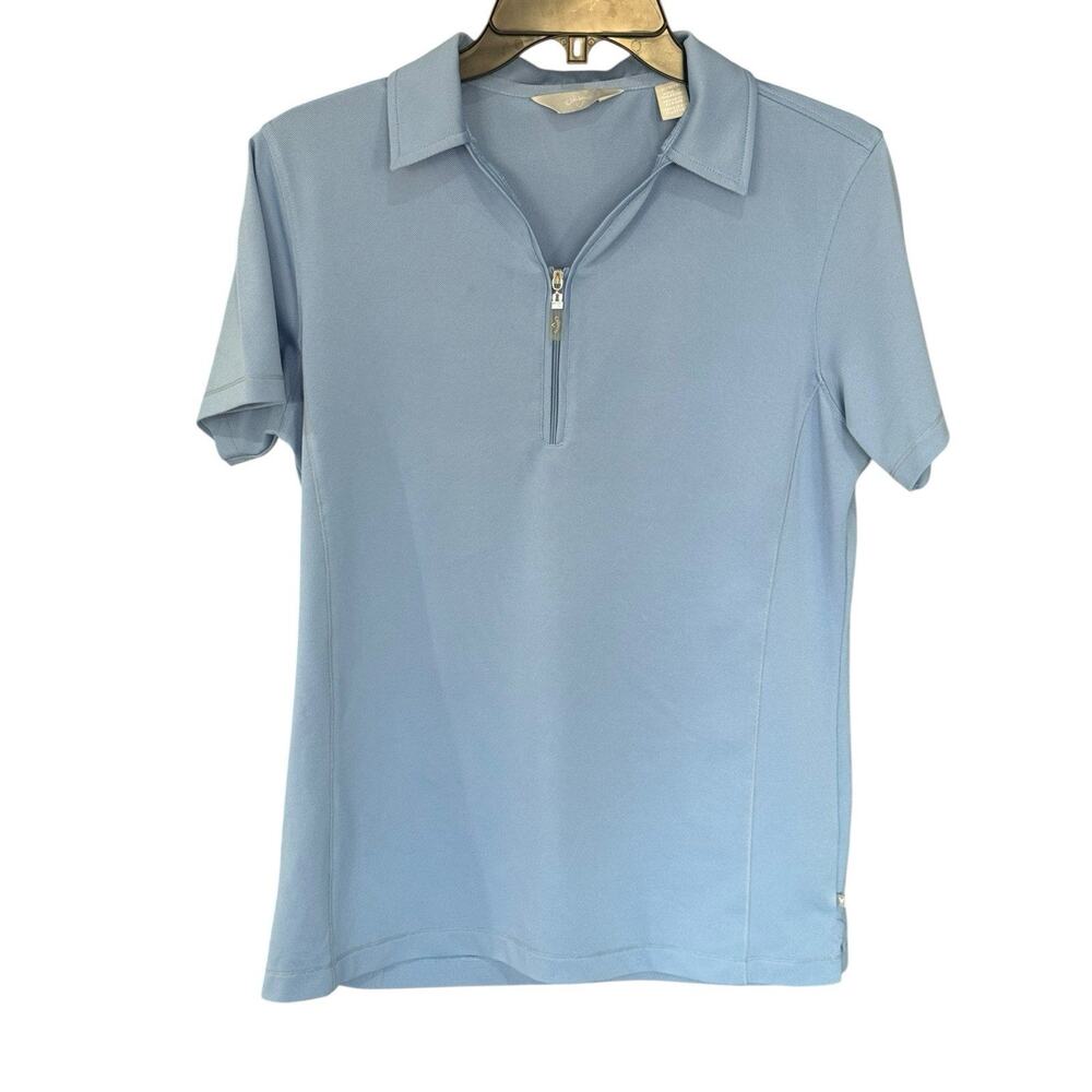 Callaway Women’s Light Blue Athletic 1/4 Zip Golf Polo Shirt Size M